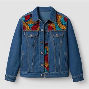 Denim Ankara Fusion Jacket