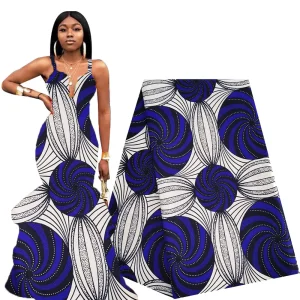Blue and White Circular Fabric