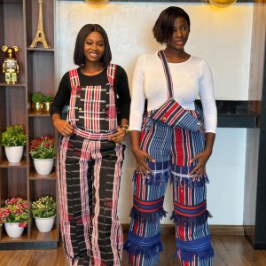 Women's Aso-oke Suspender Jumpsuit AT35