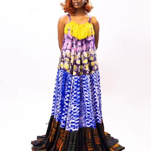 Women's Spaghetti Patched Dress AT55