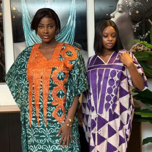 Women's Embroidered Adire Dress AT29