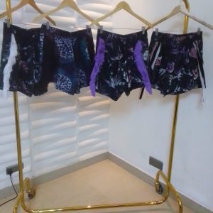 Adire fringed shorts