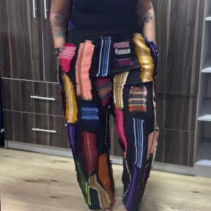 Multicolored aso-oke Patched Pants